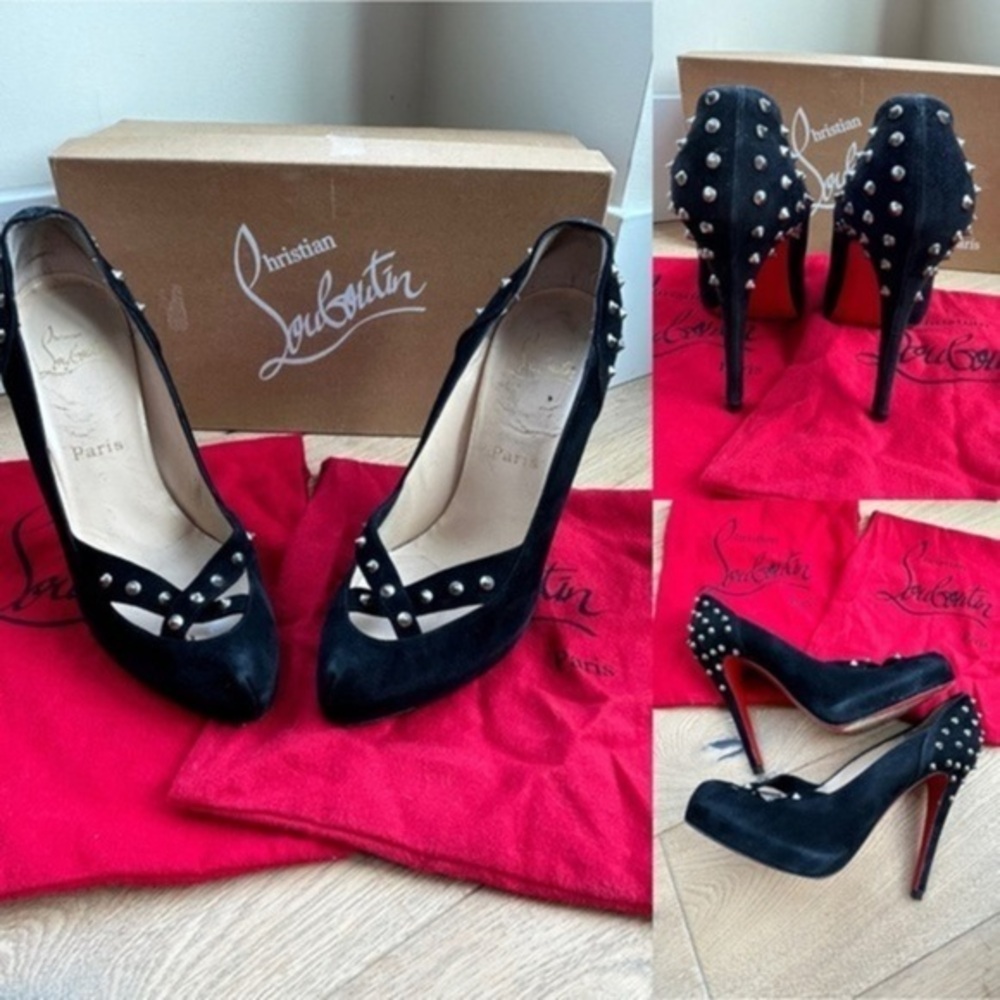 Christian Louboutin Black Heels with Silver Accents